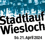 Schriftzug Stadtlauf Wiesloch, Sonntag, 21. April 2024