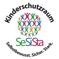 Aufkleber und somit Hinweis auf einen Kinderschutzraum.