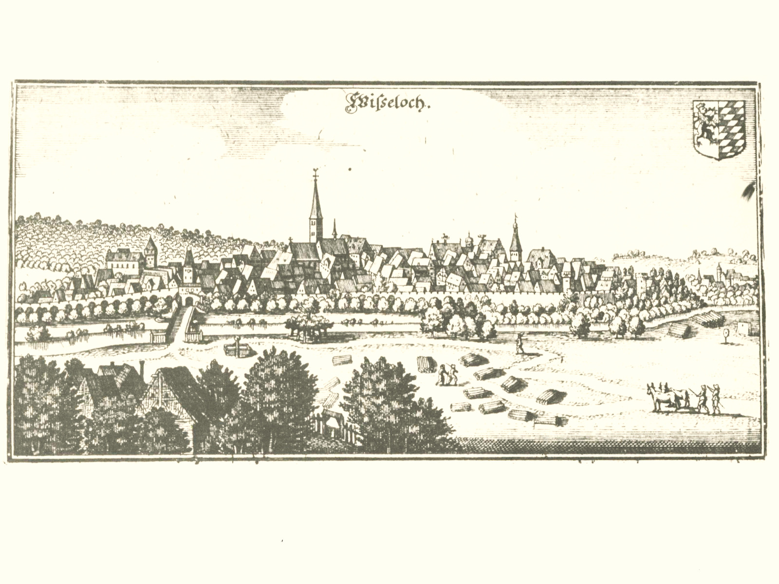 Wiesloch auf einem um 1619 entstandenen Stich von Merian.